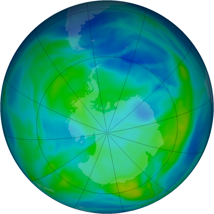 Antarctic ozone map for 14 May 2006